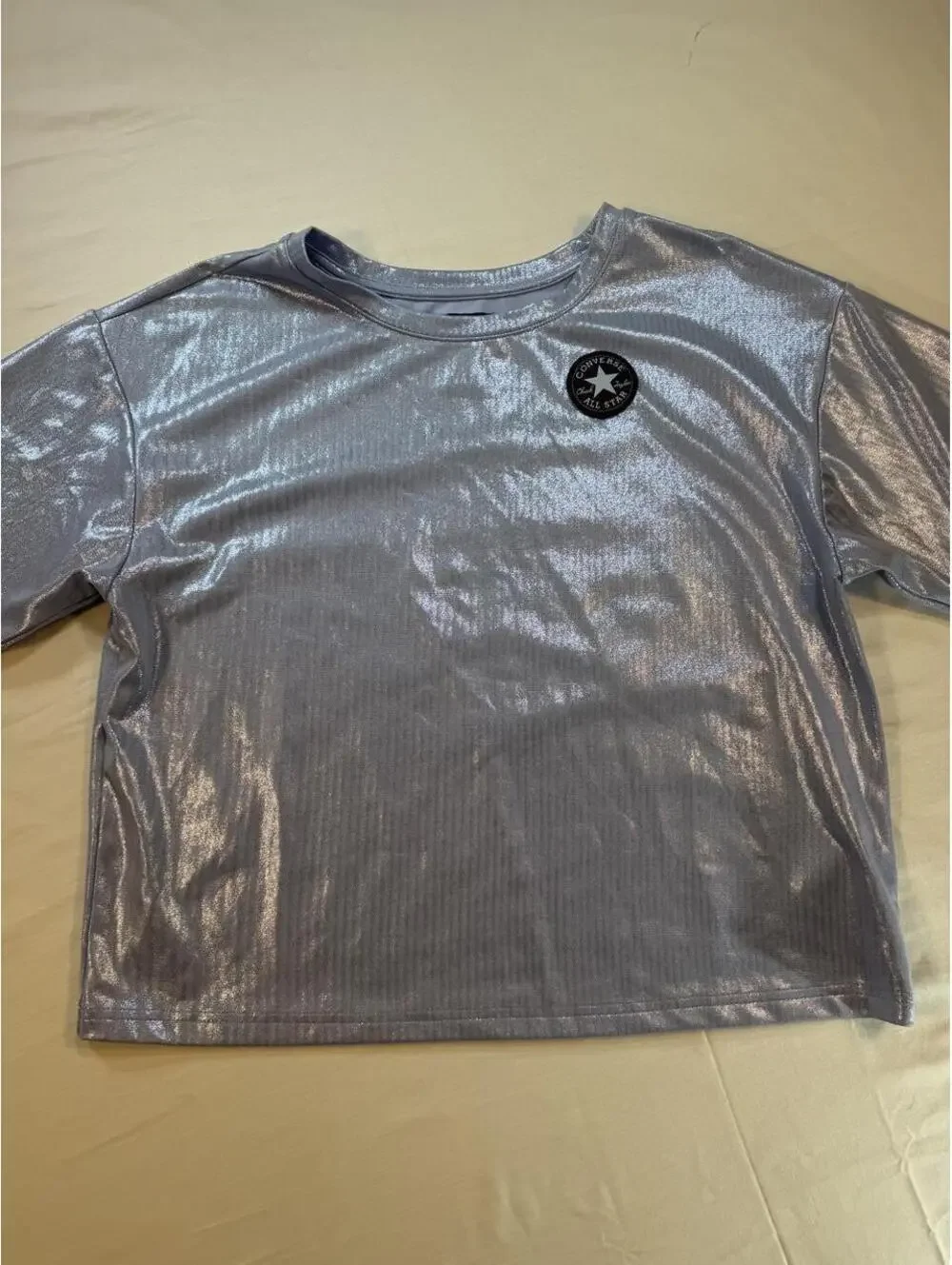 Converse purple metallic crop top in XL #metallic #cropped